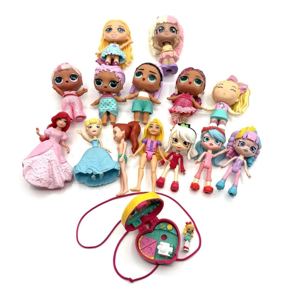 Huge Lot Dolls Mini Girl Toys LOL Shopkins Polly Pocket Disney Princess